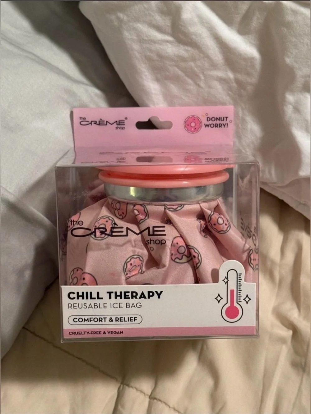 The Crème Shop Pink Donut-Print Chill Therapy Reusable Ice Bag